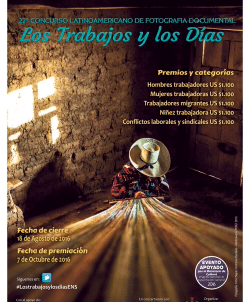 XXII Concurso Latinoamericano de Fotografía Documental "Los Trabajos y los Días" 2016